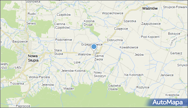 mapa Sarnia Zwola, Sarnia Zwola na mapie Targeo